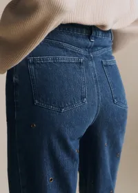 Pantalon Le Wide Leg - Bleu Foncé Oeillet — view 3