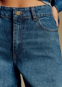 Pantalon Le Wide Leg - Bleu Moyen — view 4