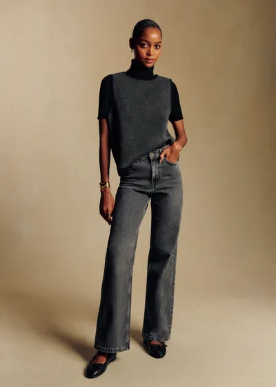 Pantalon Le Wide Leg - Gris Moyen