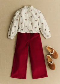 Pantalon Le Wide Leg - Petit Sézane x Antoinette Poisson - Rouge — view 5