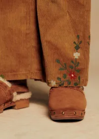 Pantalon Le Wide Leg - Petit Sézane x Baziszt - Jardin Fond Beige — view 2