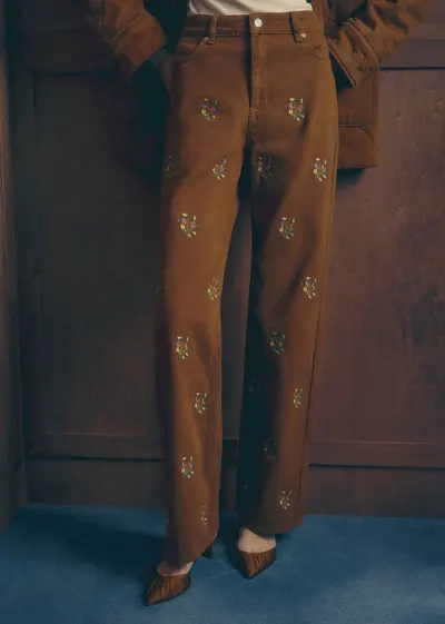 Pantalon Le Wide Leg - Sézane x Antoinette Poisson - Caramel
