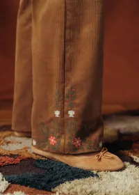 Pantalon Le Wide Leg - Sézane x Baziszt - Jardin Fond Beige — view 3