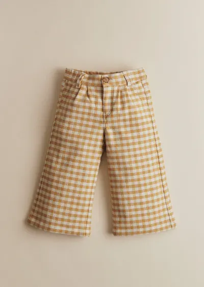 Pantalon Mao - Carreaux Vichy Ocre Ecru