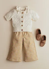 Pantalon Mao - Carreaux Vichy Ocre Ecru — view 2