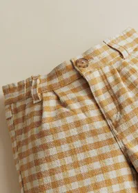 Pantalon Mao - Carreaux Vichy Ocre Ecru — view 3