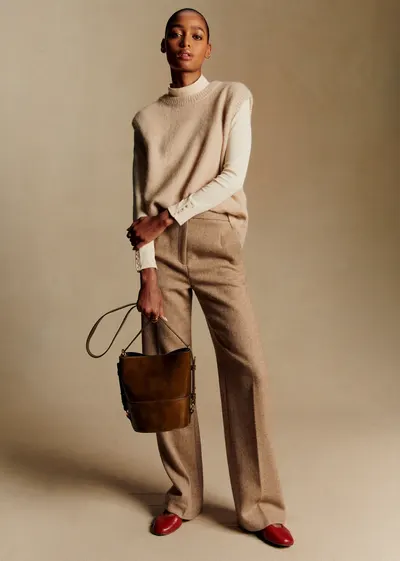 Pantalon Martin - Chevrons Camel Ecru