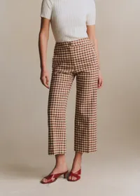 Pantalon Martin Crop - Vichy Marron Ecru — view 2
