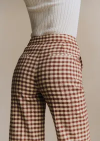 Pantalon Martin Crop - Vichy Marron Ecru — view 3