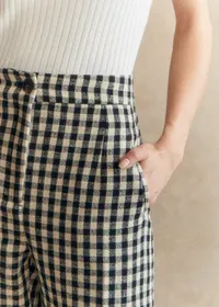 Pantalon Martin Crop - Vichy Noir Écru — view 2