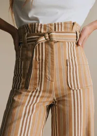 Pantalon Marty - Rayures Ocre — view 2
