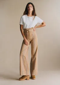 Pantalon Marty - Rayures Ocre — view 4