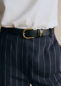 Pantalon Matheo - Rayures Tennis Écru Fond Bleu — view 3