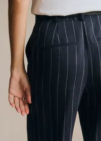 Pantalon Matheo - Rayures Tennis Écru Fond Bleu — view 4