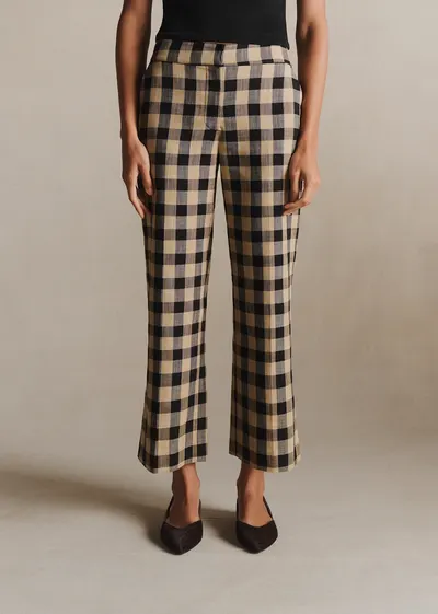 Pantalon OLIER - Vichy Beige Noir