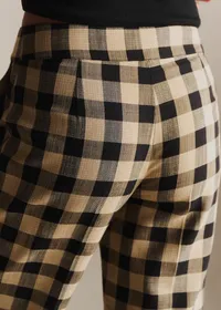 Pantalon OLIER - Vichy Beige Noir — view 3