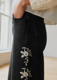 Pantalon Valentin - Sézane x SEA NY - Broderie Écru Fond Gris — view 2