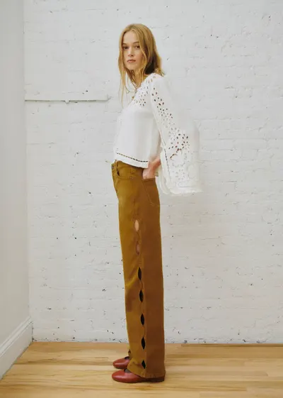 Pantalon Valentin - Sézane x SEA NY - Broderie Mordoré