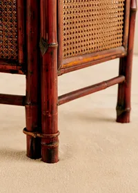 Paravent en bambou et cannage foncé vintage - Bambou et cannage — view 4