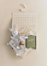 Peluche Doudou - Rayures Broderies Fleurs — view 2