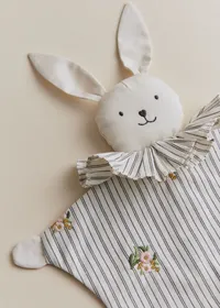 Peluche Doudou - Rayures Broderies Fleurs — view 3