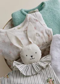 Peluche Doudou - Rayures Broderies Fleurs — view 4