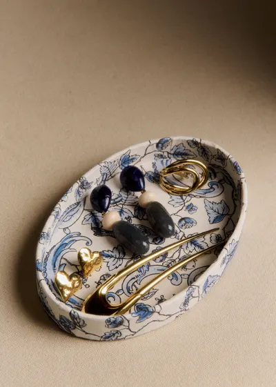 Petit Vide-poche - Sézane x Antoinette Poisson - Imprimé Oiseaux Bleus