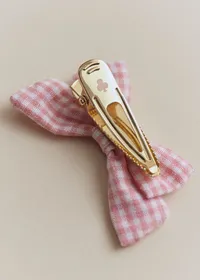 Petite Pince Noeud - Vichy Rose — view 3