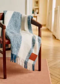 Plaid en mohair - Rayures Bleues — view 2