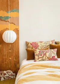 Plaid en mohair - Rayures ocres — view 4
