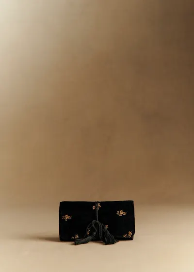 Pochette bijoux - Broderie Fleurs