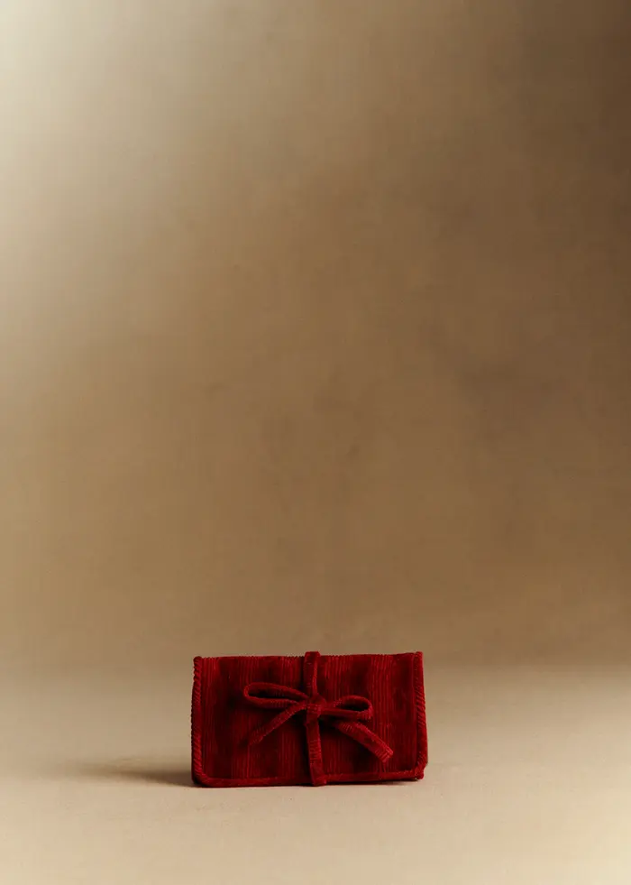 Pochette bijoux velours milleraie - Rouge