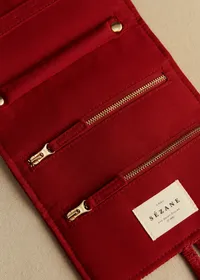 Pochette bijoux velours milleraie - Rouge — view 3