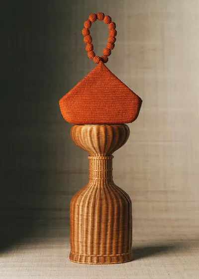 Pochette Brigitte - Raphia Orange