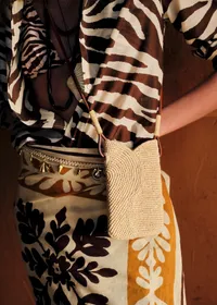 Pochette ELISE - Raphia Naturel Fleurs — view 2