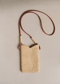 Pochette ELISE - Raphia Naturel Fleurs — view 3