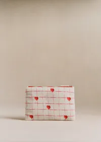 Pochette plate - Broderie Coeurs Rouges — view 2