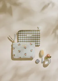 Pochette plate - Rayures Broderie Fleurs — view 3