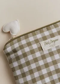 Pochette plate - Vichy Vert — view 2
