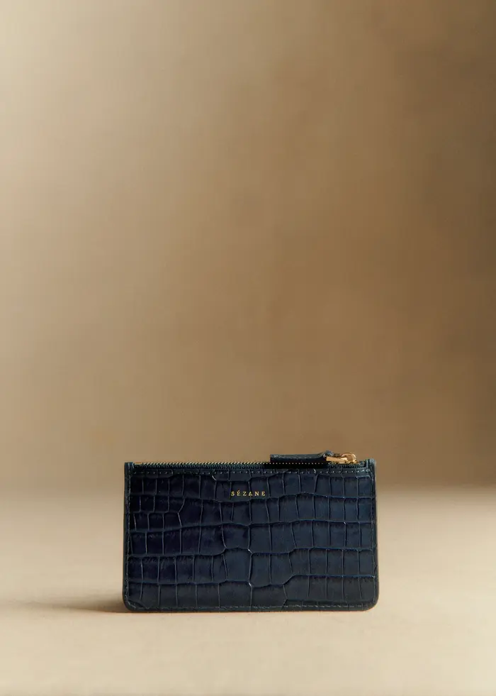 Porte-cartes Grand Alfred - Denim Croco