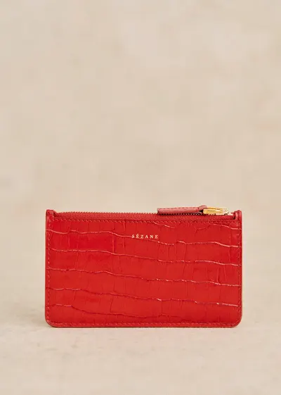 Porte-cartes Grand Alfred - Rouge Croco