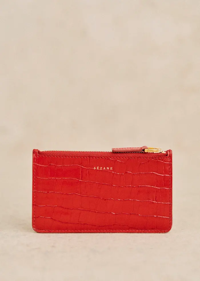 Porte-cartes Grand Alfred - Rouge Croco