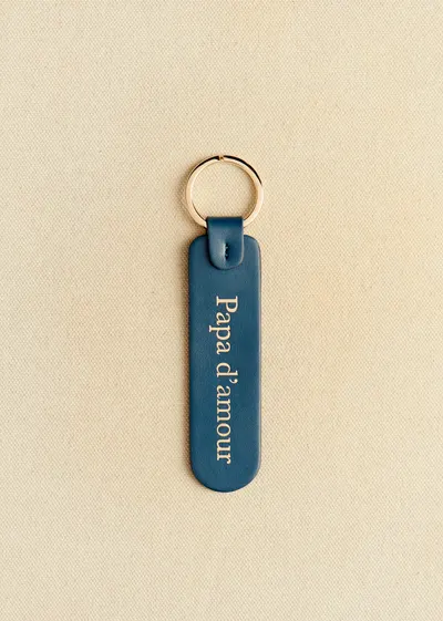 Porte-clé - Bleu marine "Papa d'amour"
