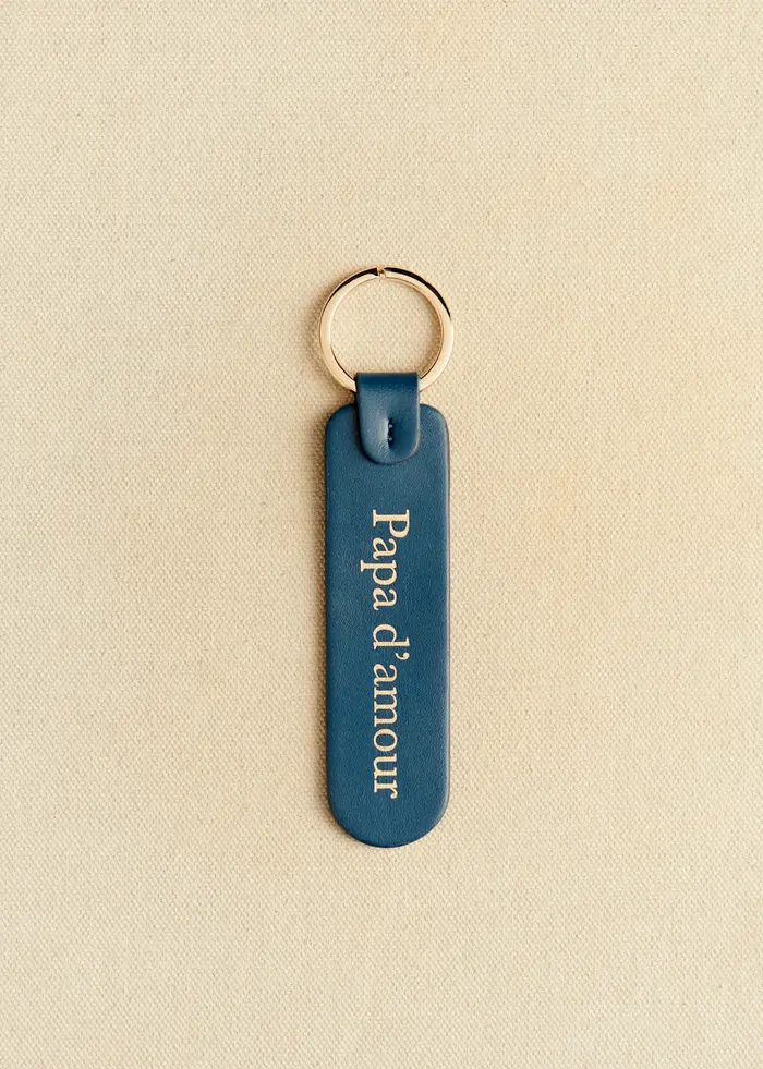 Porte-clé - Bleu marine "Papa d'amour"
