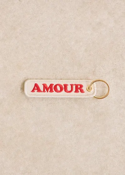 Porte-clé Brodé - Rouge " Amour "