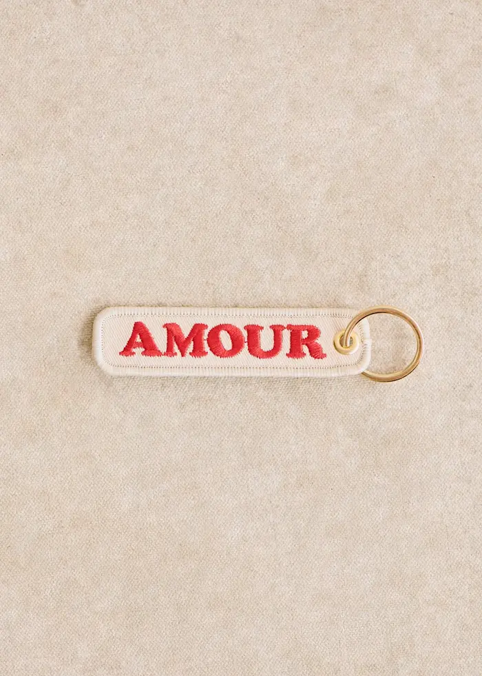 Porte-clé Brodé - Rouge " Amour "
