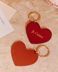 Porte-clé Coeur - Camel — view 3