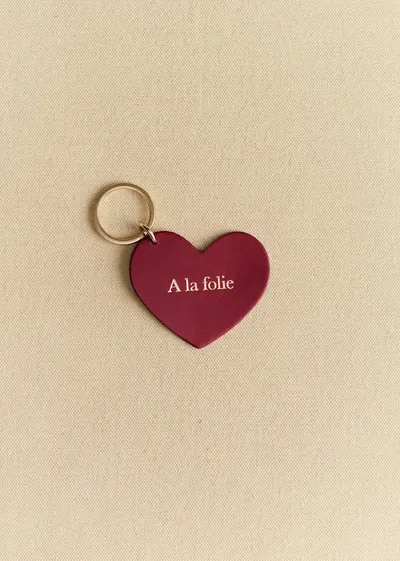 Porte-clé Coeur - Rouge "A la folie"