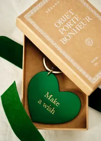 Porte-clé Coeur - Vert "Make a wish" — view 2