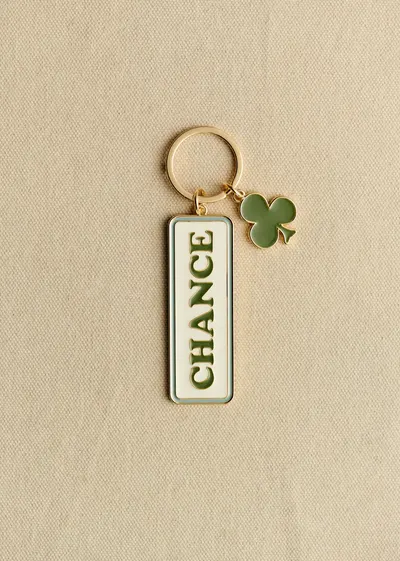 Porte-clé mot - Vert "Chance"